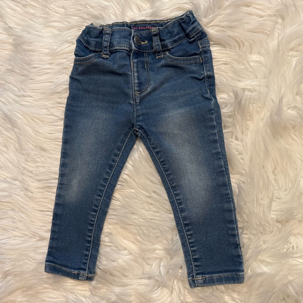 The Children’s Place Toddler Girls Jegging Jeans Blue Adjustable Waist 18-24 M